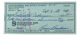 The Lou Boudreau Cleveland Signed Bank Check #7806 by Sports Integrity is a handwritten South Holland Bank check dated Sept 3, 1981, to Continental Collection for $41.53, featuring L. Boudreau's signature and full account details.