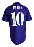 Luis Figo Signed Real Madrid Purple Adidas Soccer Jersey BAS