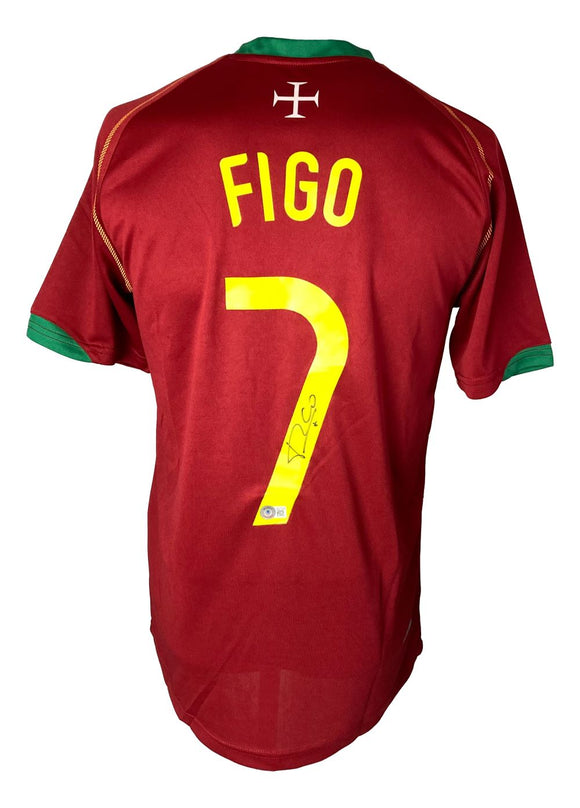 Luis Figo Signed Portugal Nike Soccer Jersey BAS
