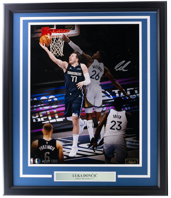Luka Doncic Signed Framed 16x20 Dallas Mavericks Reverse Photo Panini Sports Integrity
