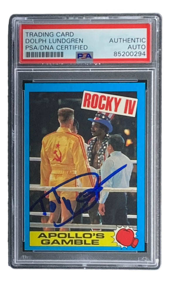 Dolph Lundgren Signed 1985 Topps #16 Rocky IV Ivan Drago Trading Card PSA/DNA