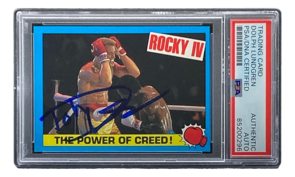 Dolph Lundgren Signed 1985 Topps #18 Rocky IV Ivan Drago Trading Card PSA/DNA