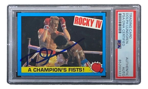 Dolph Lundgren Signed 1985 Topps #20 Rocky IV Ivan Drago Trading Card PSA/DNA
