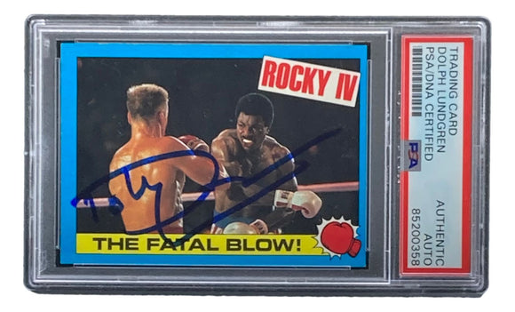Dolph Lundgren Signed 1985 Topps #24 Rocky IV Ivan Drago Trading Card PSA/DNA