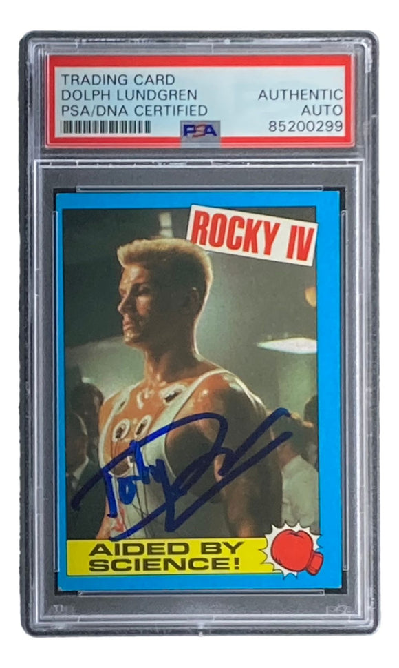 Dolph Lundgren Signed 1985 Topps #34 Rocky IV Ivan Drago Trading Card PSA/DNA