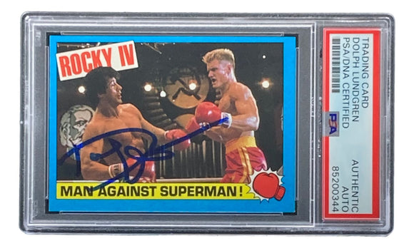 Dolph Lundgren Signed 1985 Topps #43 Rocky IV Ivan Drago Trading Card PSA/DNA