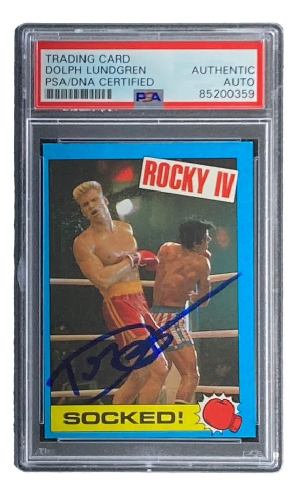 Dolph Lundgren Signed 1985 Topps #47 Rocky IV Ivan Drago Trading Card PSA/DNA
