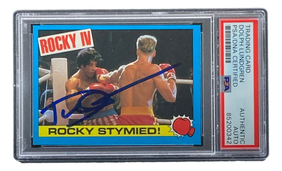 Dolph Lundgren Signed 1985 Topps #48 Rocky IV Ivan Drago Trading Card PSA/DNA