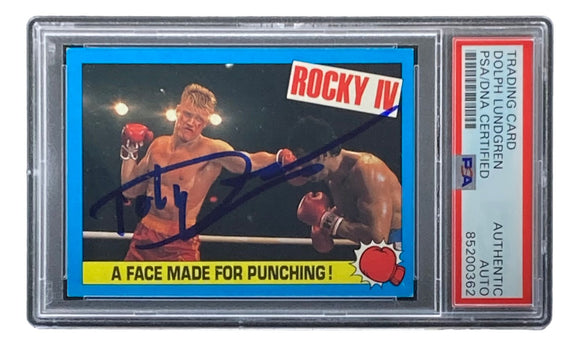 Dolph Lundgren Signed 1985 Topps #58 Rocky IV Ivan Drago Trading Card PSA/DNA