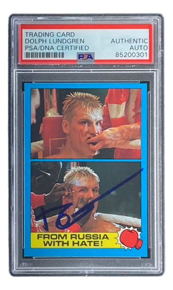 Dolph Lundgren Signed 1985 Topps #60 Rocky IV Ivan Drago Trading Card PSA/DNA