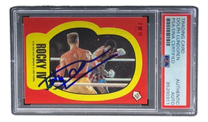 Dolph Lundgren Signed 1985 Topps #7 Rocky IV Ivan Drago Sticker Card PSA/DNA