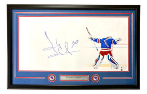 Henrik Lundqvist Signed Framed 16x32 Rangers Limited Edition Photo 1/30 Steiner