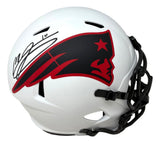Mac Jones Signed New England Patriots FS Lunar Eclipse Replica Speed Helmet BAS
