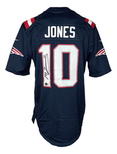 Mac Jones Signed New England Patriots Blue Nike Replica Football Jersey BAS ITP Sports Integrity