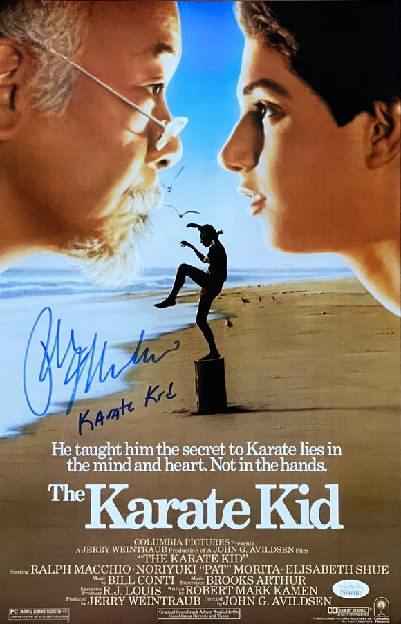 Ralph Macchio Signed 11x17 The Karate Kid poster Photo Karate Kid Inscr JSA Sports Integrity