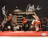 Ralph Macchio William Zabka Signed 8x10 Karate Kid Face Off Photo JSA