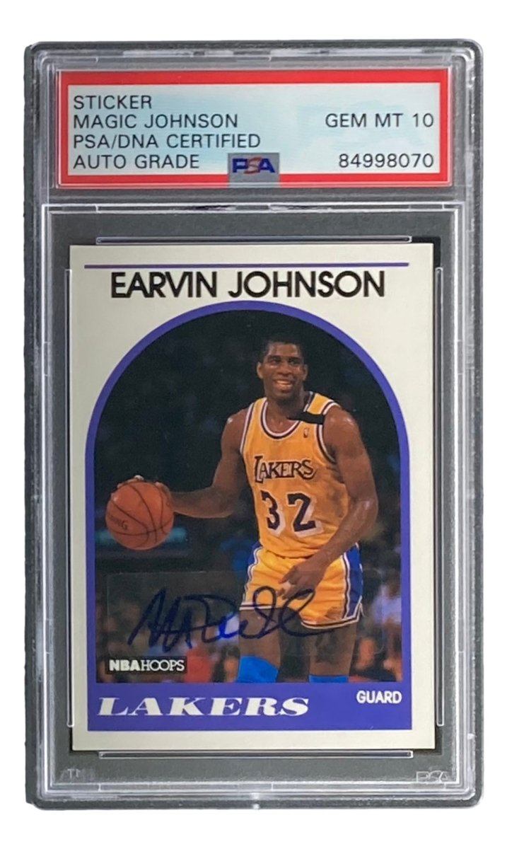 Magic Johnson Signed LA Lakers 1989 NBA Hoops #270 Trading Card