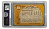 Magic Johnson Signed On Card 1981 Topps #21 Lakers Trading Card PSA