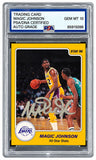 Magic Johnson Signed On Card 1986 Star #5 Lakers Trading Card PSA/DNA Gem MT 10