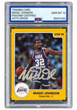 Magic Johnson Signed On Card 1986 Star #7 Lakers Trading Card PSA/DNA Gem MT 10