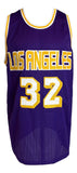 Magic Johnson Los Angeles Signed Purple Basketball Jersey PSA/DNA