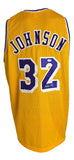 Magic Johnson Los Angeles Signed Yellow Basketball Jersey PSA/DNA