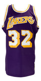 Magic Johnson Signed LA Lakers 1984-85 Purple M&N HWC Swingman Jersey BAS ITP Sports Integrity