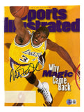 Magic Johnson Lakers Signed Sports Illustrated Magazine Feb 12 1996 BAS