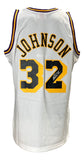 Magic Johnson Signed LA Lakers 1984-85 White M&N HWC Swingman Jersey BAS ITP