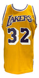 Magic Johnson Signed LA Lakers 1984-85 Yellow M&N HWC Swingman Jersey BAS ITP