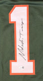 Malachi Toney Miami Signed Green Football Jersey JSA QR