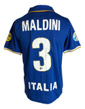 Paolo Maldini Signed Italy Nike Blue Soccer Jersey BAS