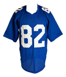 Mario Manningham New York Signed Blue Football Jersey JSA Hologram