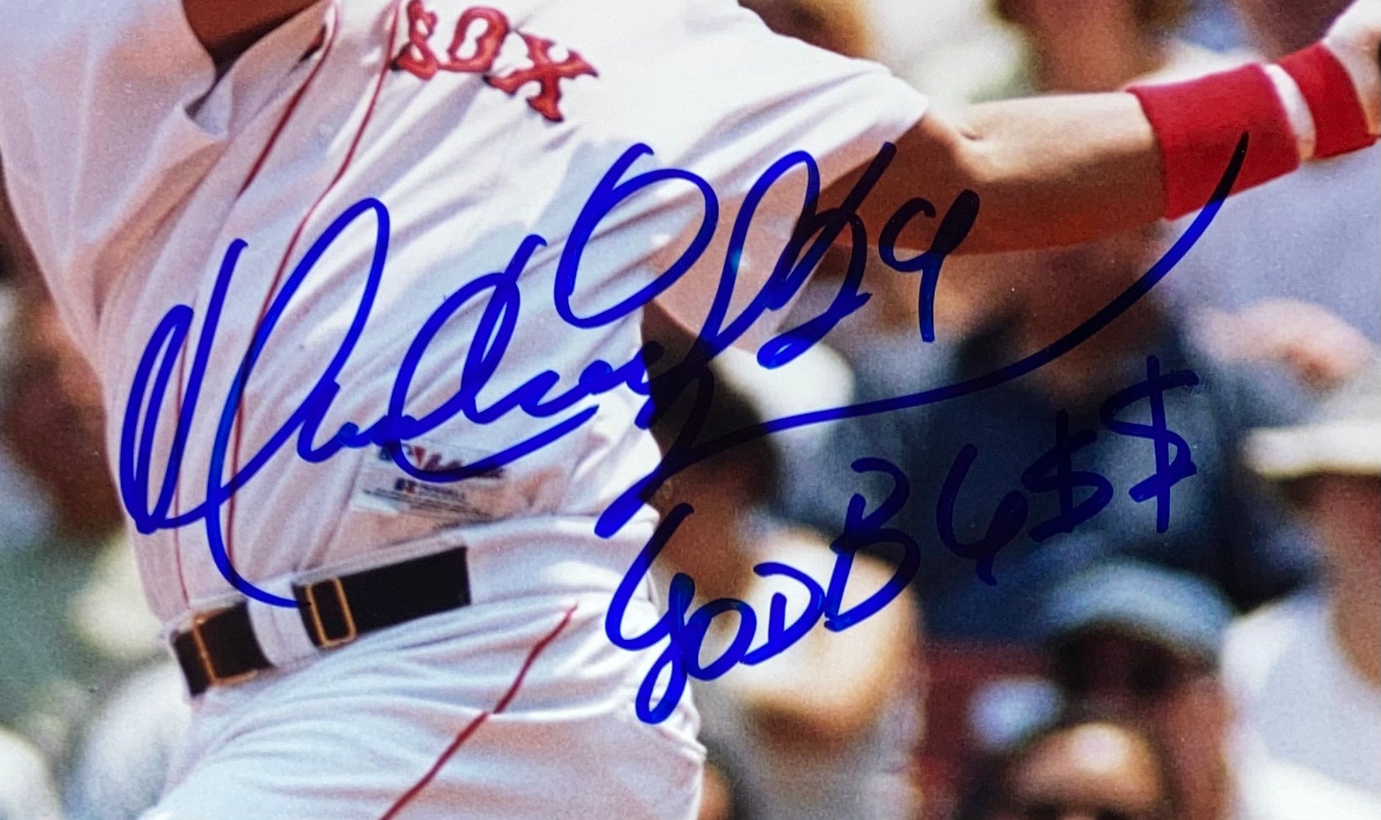 Manny Ramirez Signed Framed 16x20 Boston Red Sox Photo God Ble$$ Inscribed BAS