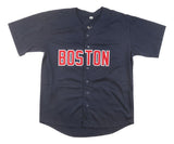 Manny Ramirez Boston Signed Navy Baseball Jersey MBM Inscribed BAS