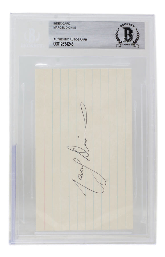 Marcel Dionne Signed Slabbed Los Angeles Kings Index Card BAS 246 Sports Integrity