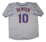 Marcus Semien New York Signed Gray Baseball Jersey BAS