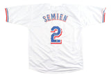 Marcus Semien Texas Signed White Baseball Jersey BAS