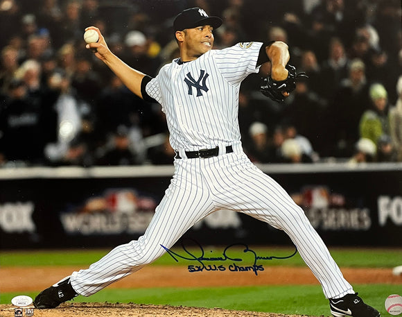 Mariano Rivera Signed New York Yankees 16x20 5x WS Champs Inscribed Photo JSA