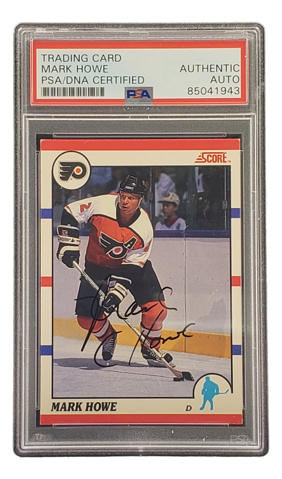 Mark Howe Signed 1991 Score #220 Philadelphia Flyers Hockey Card PSA/DNA
