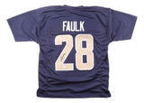 Marshall Faulk St. Louis Signed Navy Football Jersey JSA QR