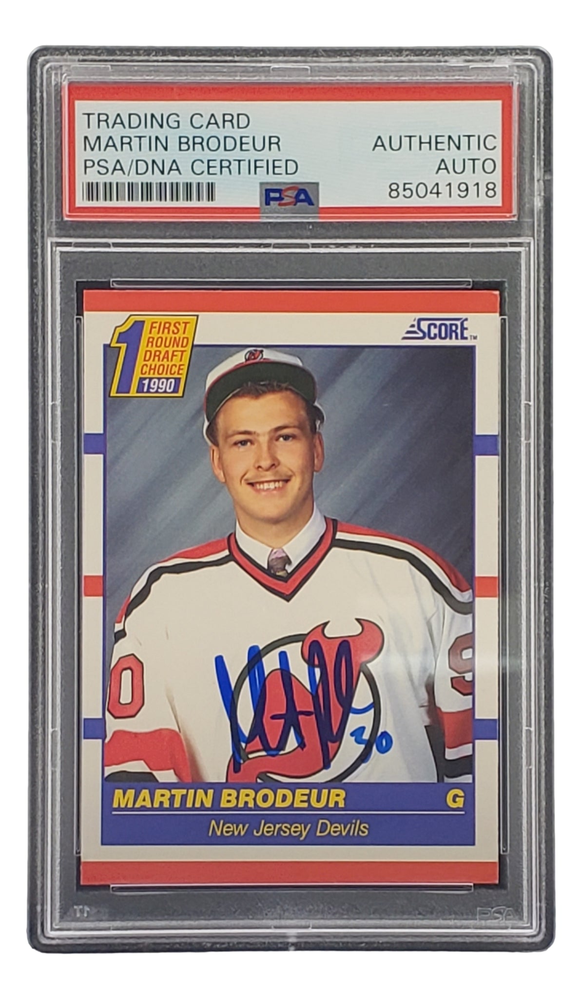 Martin Brodeur Signed 1990 Score New Jersey Devils Rookie Card #439 BAS