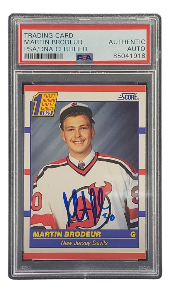 Martin Brodeur Signed 1990 Score #439 New Jersey Devils Rookie Card PSA/DNA Sports Integrity