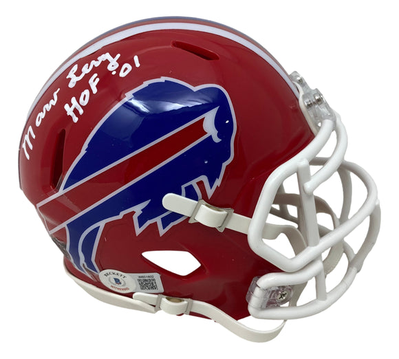 Marv Levy Signed Buffalo Bills Mini Speed Helmet HOF 01 BAS ITP