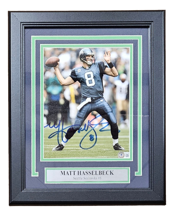 Matt Hasselbeck Signed Framed 8x10 Seattle Seahawks Photo BAS Sports Integrity
