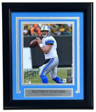 Matthew Stafford Signed Framed 8x10 Detroit Lions Photo BAS