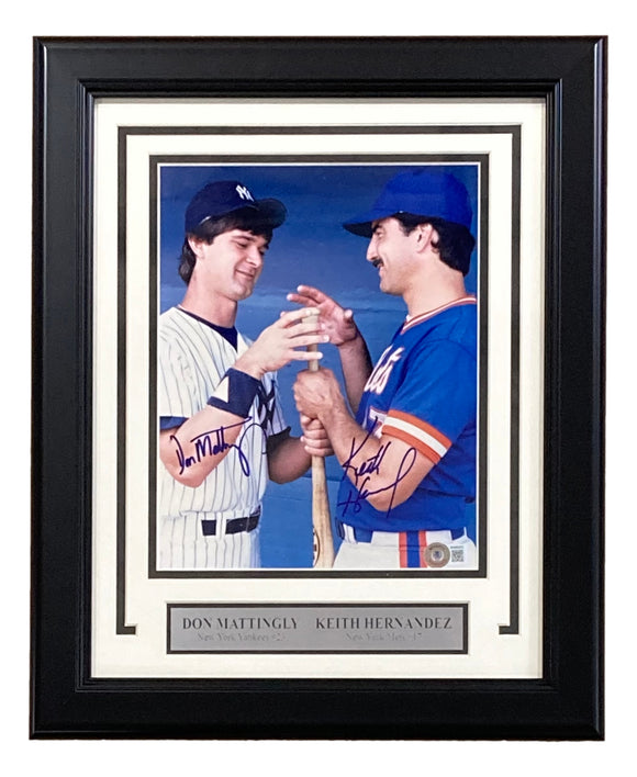Don Mattingly Keith Hernandez Signed Framed 8x10 MLB Baseball Photo BAS Sports Integrity