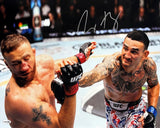 Max Holloway Signed 16x20 UFC Fight vs Justin Gaethje JSA QR