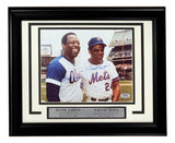 Willie Mays Hank Aaron Signed Framed 8x10 Baseball Photo PSA/DNA