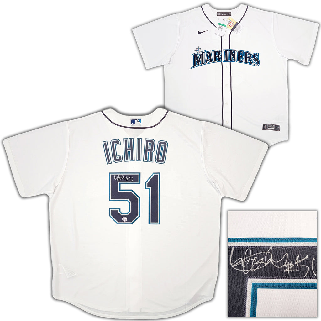 Ichiro Suzuki Signed Seattle Mariners White Nike Baseball Jersey